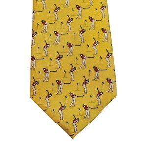American Living Men’s 100% Silk Yellow Golf core Pattern core